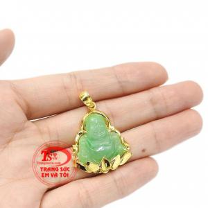 Mặt phật di lặc may mắn jadeite có giấy kiểm định đá quý uy tín.