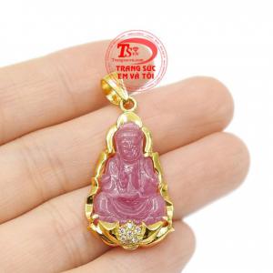 Mặt phật Quan Âm ruby bền đẹp, chế tác theo yêu cầu