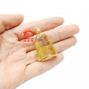 Mặt thạch anh tóc vàng ấn tượng nhận đặt chế tác theo yêu cầu.