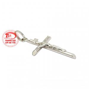 Mặt thánh giá vàng trắng jesus vàng 18k nhận đặt chế tác theo yêu cầu.