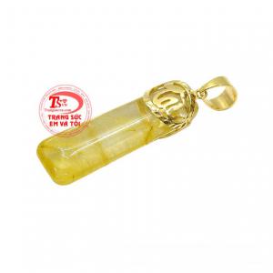 Sản phẩm có thể kết hợp cùng dây chuyền vàng hoặc dây da, dây cao su bọc vàng. 