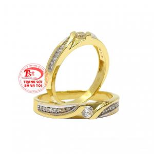 Nhẫn cưới vàng tây bền chặt nhận đặt chế tác theo yêu cầu.
