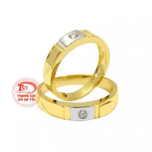Nhẫn cưới vàng tây chung đôi bảo hành chu đáo.