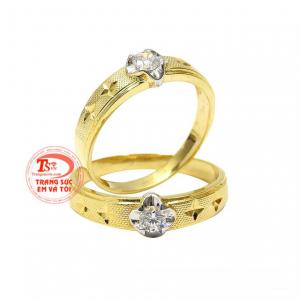 Nhẫn cưới vàng tây độc đáo khắc chữ miễn phí