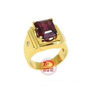 Nhẫn nam Granat chất lượng phù hợp mệnh Thổ và Hỏa.