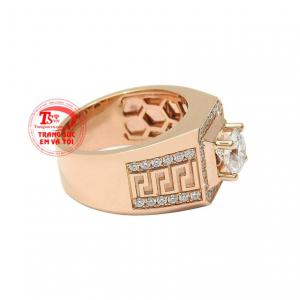 Nhẫn nam kim cương vàng hồng có thể đặt chế tác theo yêu cầu.