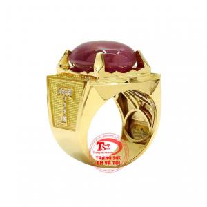 Nhẫn nam ruby sao quyền lực với thiết kế nam tính và mạnh mẽ mang tới một sản phẩm ấn tượng.
