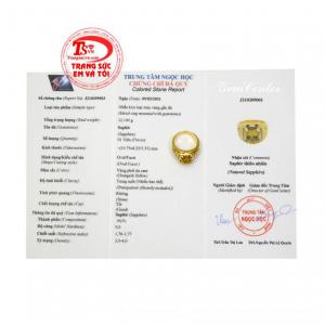 Nhẫn nam sapphire mạnh mẽ có giấy kiểm định đá quý