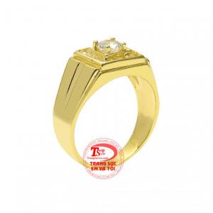 Nhẫn nam vàng phong độ được chế tác đầy tinh tế, kiểu dáng cổ điển đẹp mắt.