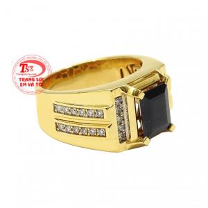 Nhẫn nam vàng tây Sapphire sang trọng thanh toán an toàn.
