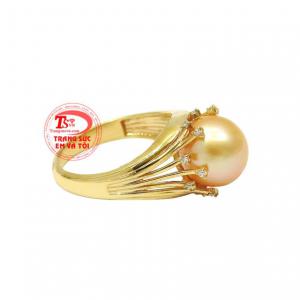 Nhẫn nữ ngọc trai rạng ngời có giấy kiểm định uy tín. 