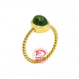 Nhẫn nữ vàng nephrite bình an