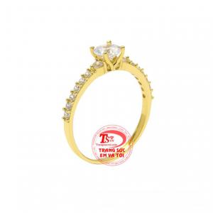 Nhẫn nữ vàng tây nhỏ xinh thiết kế kiểu dáng xinh xắn mang đến nét nữ tính và thanh thoát cho người đeo.
