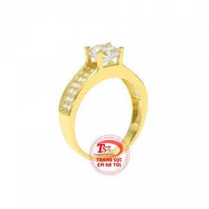 Nhẫn nữ vàng tây xu hướng được chế tác kiểu dáng vô cùng ấn tượng từ vàng 10k. 