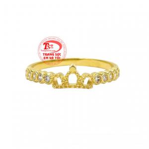 Nhẫn nữ vương miện dễ thương vàng 10k hợp thời trang