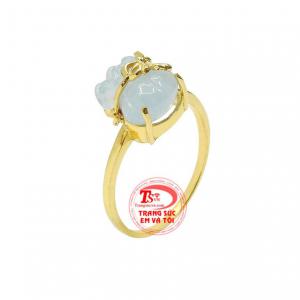 Nhẫn túi tiền aquamarine tài lộc