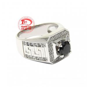 Nhẫn vàng trắng bản lĩnh phái mạnh vàng 10k chất lượng nhận đặt chế tác theo yêu cầu của khách hàng.