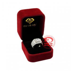 Nhẫn vàng trắng nam lịch lãm thanh toán an toàn.