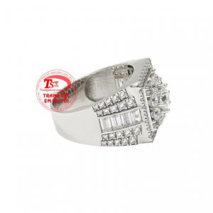 Nhẫn vàng trắng phái mạnh ấn tượng nhập khẩu tại Hàn Quốc, bảo hành uy tín.