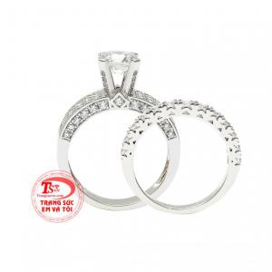 Nhẫn vàng trắng phong cách thời trang giao hàng tận nơi.