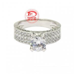  Nhẫn vàng trắng quý cô thanh tú vàng 14k đảm bảo chất lượng.