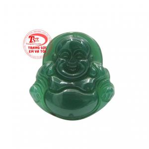 Phật di lặc mã não đẹp được chế tác từ mã não xanh.