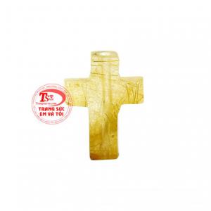 Thánh giá thạch anh tóc an lành được chế tác đầy tinh tế và chất lượng.