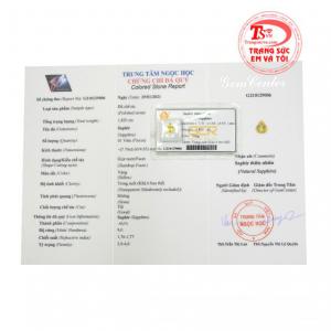 Viên sapphire vàng ép vỉ cát tường thanh toán an toàn.