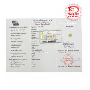 Viên sapphire vàng ép vỉ chất lượng hợp phong thủy.