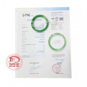Vòng ngọc cẩm thạch sang trọng có giấy kiểm định đá quý uy tín.