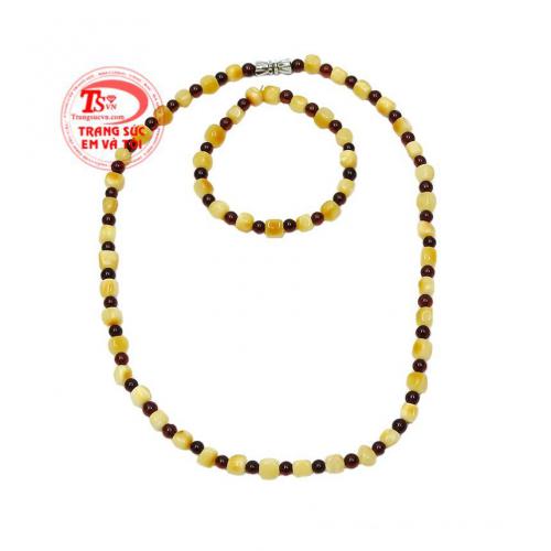 Bộ chuỗi hổ phách may mắn