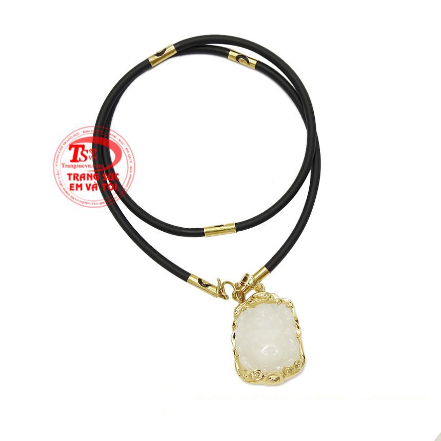 Bộ dây chuyền Phật Di lặc sapphire chạm khắc tinh xảo, chế tác theo yêu cầu khách hàng.