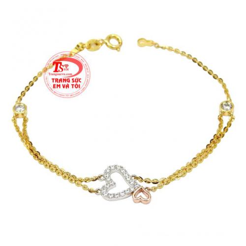Lắc tay vàng tây trái tim