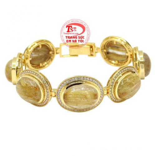 Lắc tay vàng thạch anh tóc