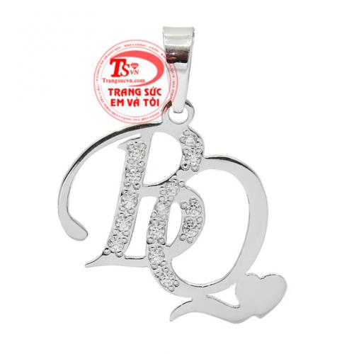 Mặt dây chữ vàng trắng