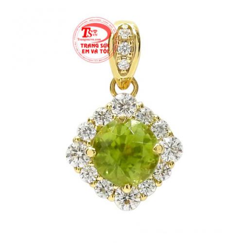 Mặt dây đá peridot tinh tế