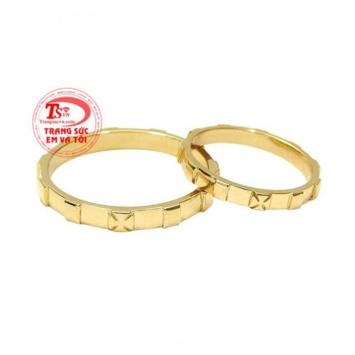Nhẫn cưới hạnh phúc vàng tây