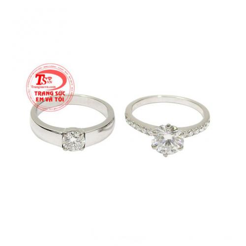 Nhẫn cưới vàng trắng mãi yêu