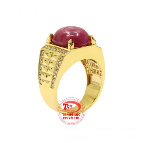 Nhẫn nam ruby sao độc đáo