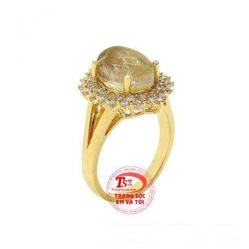 Nhẫn nữ thạch anh tóc tinh tế