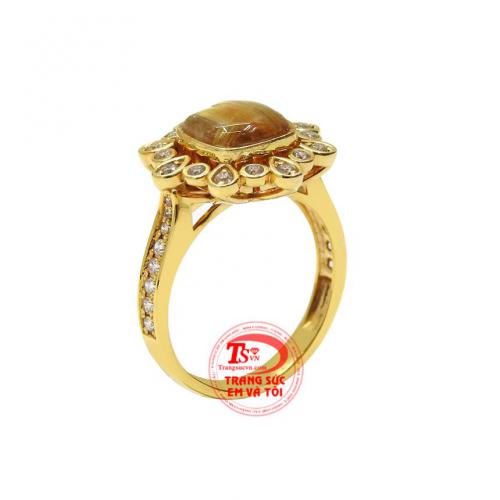 Nhẫn thạch anh tóc nữ tính