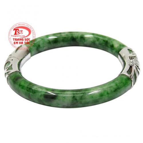 Vòng ngọc bọc vàng trắng đẹp