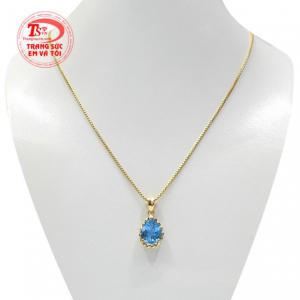Bộ mặt dây đá Topaz đẹp là sự kết hợp hoàn hảo giữa mặt dây topaz thiên nhiên và dây chuyền vàng Ý.