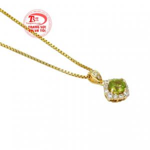 Bộ mặt dây peridot tinh tế thanh toán an toàn.