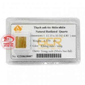 Đá ép vỉ thạch anh tóc an yên có giấy kiểm định đá quý từ trung tâm kiểm định uy tín. 