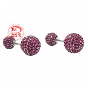 Hoa tai vàng trắng ấn tượng thời trang nhận đặt chế tác theo yêu cầu.