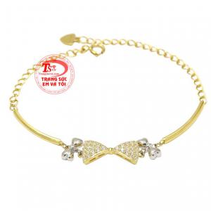 Lắc nữ vàng tây dễ thương được chế tác từ vàng 10k chất lượng, sáng bóng. 