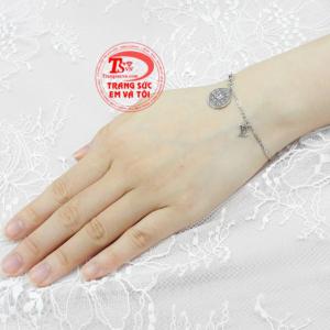 Lắc tay nữ vàng trắng phong cách thanh toán an toàn.