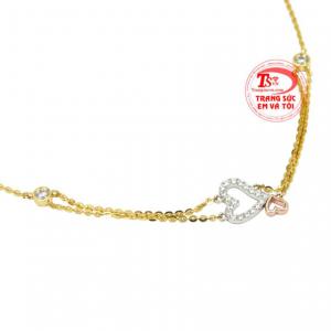 Lắc tay vàng tây trái tim là món quà tặng ý nghĩa dành cho người con gái của bạn.