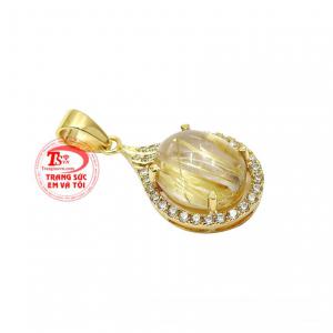 Mặt dây thạch anh tóc quý phái có giấy kiểm định uy tín.